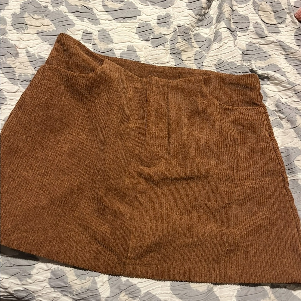 Brown Corduroy Women's Skirt